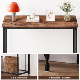 Narrow Entryway Console Table with Glass Shelf and Metal Frame Behind Couch Table Industrial Hallway Table for Living Room Foyer
