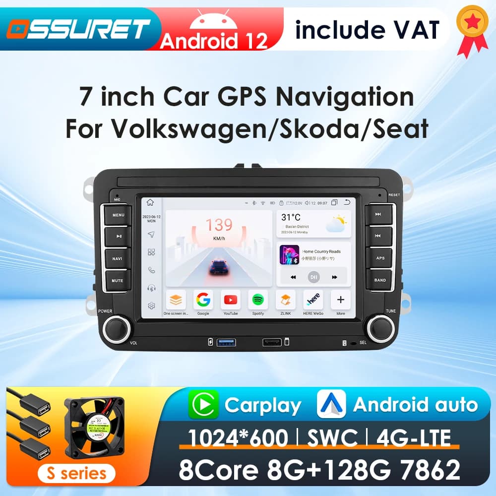 Android13 Car Radio For Volkswagen Skoda Octavia golf 5 6 touran passat polo Jetta 2Din Car Multimedia Player GPS WiFi Carplay
