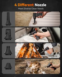 WOLFBOX MF50 Powerful Fan Duster Wireless Air Blower Air Duster 110000RPM 3-Speed Adjustable Portable Fan for Car/Home/Outdoor