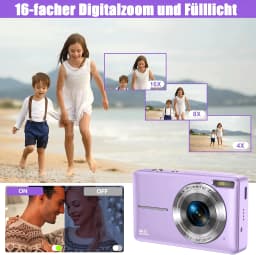Digital Camera 1080P 44MP HD Compact Camera with 2.4 ''LCD 16X Digital Zoom Camera for Kids