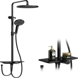 Rain Shower Without Faucet With Tray, Shower System With Shower Head Adjustable Shower Halls Shower Bar Overhead Shower Set Head