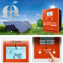 MPPT 3KW Hybrid Solar Wind Controller 12V24V48V With Bluetooth, LCD Display, All Battery Use for Solar Panels or Wind Generator