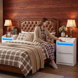 Bedside Table with 2 Drawers, Side Table, Stylish and Versatile, Ideal for Living Room and Bedroom
