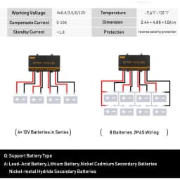 PowMr EU Battery Equalizer Voltage swing Can Equalize 24V 48V Solar Power Bank for Life Battery to extension Cycle Life