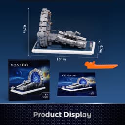 722PCS Stargateal Space Travel Machine Building Block Kit Sci-fi Movie Weaponized Mobile Chariots Model Toys Gifts for Kids Fans