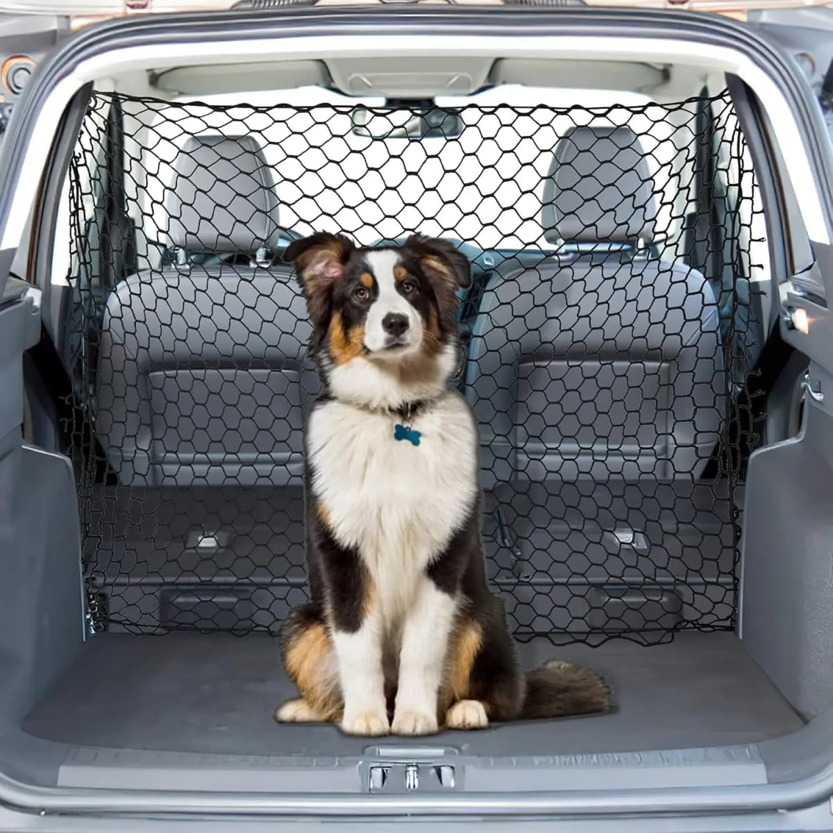 Dog Car Net Barrier Pet Car Divider Back Seat Barrier Net, Easy to Install and Remove, Car Dog Divider for SUV Trucks
