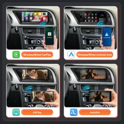 8.9" Car Multimedia Display Linux Touch Screen For Audi A4 2009-2015 With Wireless CarPlay Android Auto Airplay Autolink Functio