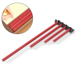 4pcs Metric V-Shaped Measuring Ruler with Storage Hook 180-330mm Protable Double-Sided Scale Woodworking Tool by ENJOYWOOD