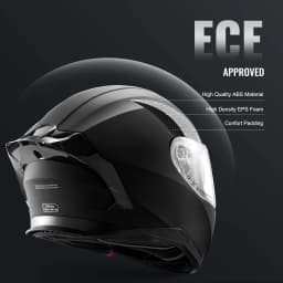SucceBuy Motorcycle Helmet Full Face Smart Street ABS&High Density Helmet with Bluetooth Slot&Interchangeable Lens Fit for Adult