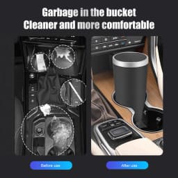 Cup Holder Garbage Can, 800ml Car Cup Trash Can, Washable Small Leakproof Lid Press To Open Trash Cup For Store Rubbish
