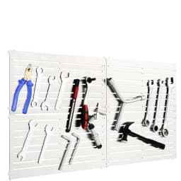 Magnetic Tool Holder Wall, 4 Tool Plates, 32 Strong Magnetic Strips, 60 x 30 cm,Magnetic Tool Holder, Silver
