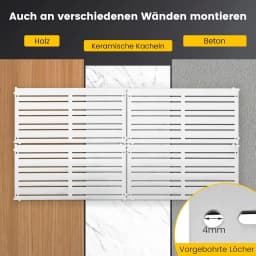 Magnetic Tool Holder Wall, 4 Tool Plates, 32 Strong Magnetic Strips, 60 x 30 cm,Magnetic Tool Holder, Silver
