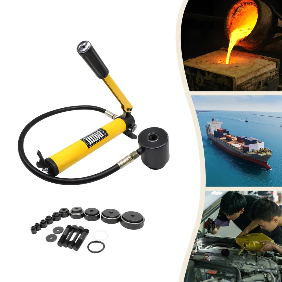 15T SYK-15 Hydraulic Sheet Metal Punch Hole Cutter Set Tool Kit Hydraulic Hole Opener Steel Plate Puncher 16-101mm