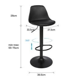 Bar stool 2-piece swivel chair, 2-piece adjustable bar stool, height adjustable, 360° swivel, ultra-quiet, load-bearing capacity
