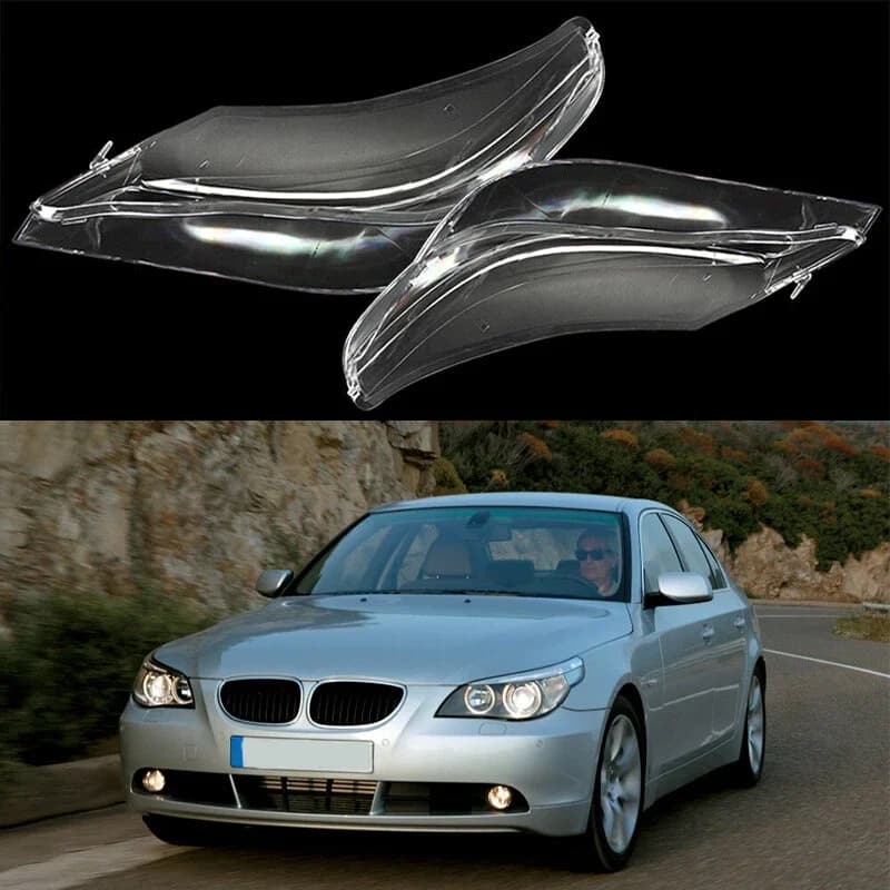 Car Headlight Lens Cover For BMW E60 E61 5 Series 525i 530i 545i 550i 2004-2010 Head Lamp Lampshade Clear Automotive DRL Shell