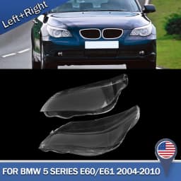 Car Headlight Lens Cover For BMW E60 E61 5 Series 525i 530i 545i 550i 2004-2010 Head Lamp Lampshade Clear Automotive DRL Shell