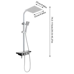 Wall Mounted Shower Set for Bathroom Modern Silver Ceramic Valve Shower Top Spray Handheld Spray Faucet