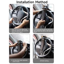 Car Steering Wheel Anti-theft Lock Aluminum Alloy Foldable Anti-theft Security Car Lock Protection Device For Cars Trucks Vans