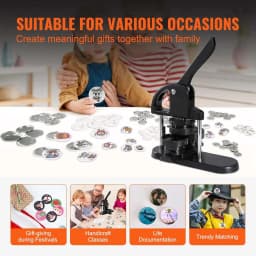 Pin Badge Button Making Machine 25/32/58mm DIY Button Pin with 500pcs Free Parts Press Kit Circle Manufacture Button Making Tool