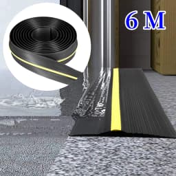 6M Garage Door Threshold Seal Waterproof Seal Strip Floor Buffer Sealing Strips Rubber DIY Seal Replacement For Garage Doors
