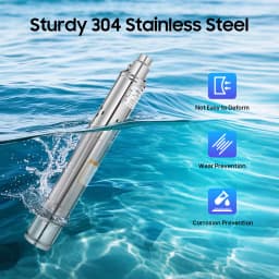 0.25KW 3 Inch Deep Well Pump Screw Pump Stainless Steel Submersible Water Pump Electric with 20m Cable, 1600L/H 2850RPM 220-240V