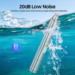 0.25KW 3 Inch Deep Well Pump Screw Pump Stainless Steel Submersible Water Pump Electric with 20m Cable, 1600L/H 2850RPM 220-240V