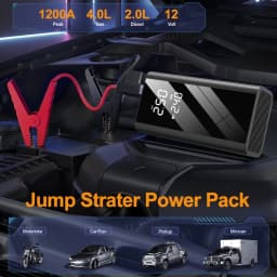 EAFC 2 in 1 1200A Car Jump Starter Inflation Pump With150PSI Tire Inflator Power Bank Auto Emergency Repair Tool Battery Booster