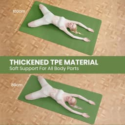 80Cm/100Cm Yoga Mat Non Slip Tpe Gymnastics Mat for Pilates Fitness & Training Sports Mat for Yoga Pilates & Gym