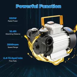 60L/Min Self Priming Electric Oil Pump Transfer Fuel Oil Diesel 550W Biodiesel Pump Heating Oil Pump Delivery Pump Suction Pump