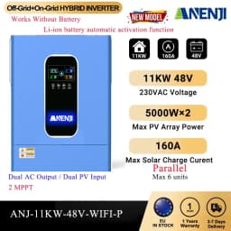 11KW 48V Hybrid Solar Inverter 230V MPPT Off Grid Tie Parallel Photovoltaic Inverter Pure Sine Wave 160A Solar Charger PV 500V