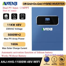 11KW 48V Hybrid Solar Inverter 230V MPPT Off Grid Tie Parallel Photovoltaic Inverter Pure Sine Wave 160A Solar Charger PV 500V