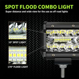 UNISHINE 4pcs 4inch 12v Offroad Spot Flood Combo Work Light LED Light Bar 6000K for Car SUV 4x4 Boat ATV Barra LED Headlights