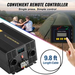 SucceBuy Pure Sine Wave Inverter 3000 Watt 5000 Watt AC 230V Inverter + USB Port LCD Display Remote Controller EU Outlets RV Use