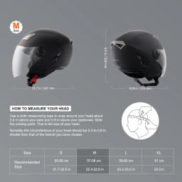 SucceBuy 3/4-Face Motorcycle Helmet , Smart Street ABS & High Density Helmet with Interchangeable Lens, Fit for Youth & Adults