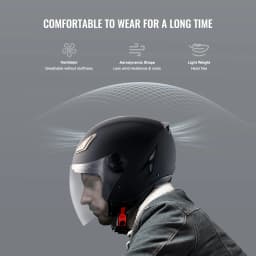SucceBuy 3/4-Face Motorcycle Helmet , Smart Street ABS & High Density Helmet with Interchangeable Lens, Fit for Youth & Adults