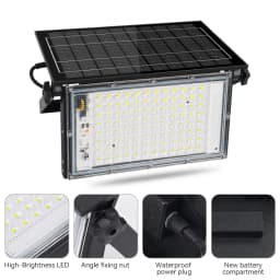 200W/150W/100W/50W/30W Solar Floodlight Outdoor Waterproof LED Spotlight with Remote Control Solar Powered Wall Lamp For Patio Garage Backyard Street