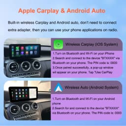 Bonroad 10.25/12.3 "Wireless Carplay Android Auto Screen For Mercedes Benz C Class W205 GLC X253 V-Class W446 2014-2018 NTG 5.0