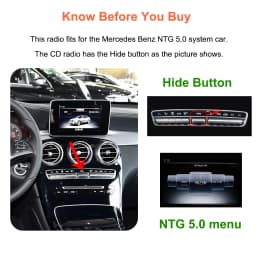 Bonroad 10.25/12.3 "Wireless Carplay Android Auto Screen For Mercedes Benz C Class W205 GLC X253 V-Class W446 2014-2018 NTG 5.0