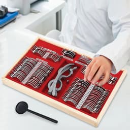 104-Piece Optometry Trial Lens Set Metal/Glass Construction for Precision Vision Testing & Refraction, Trial Lens Set Kit