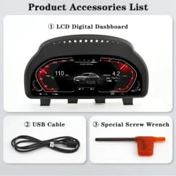 AUTOTOP 12.3" Digital Dash Instrument Cluster for F07 F10 F11 F18 F06 F12 F13 F01 F02 F03 Digital Cluster Speedometer Without HU