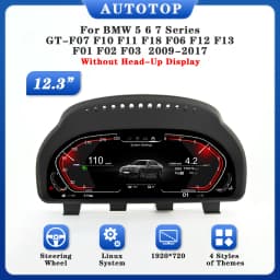 AUTOTOP 12.3" Digital Dash Instrument Cluster for F07 F10 F11 F18 F06 F12 F13 F01 F02 F03 Digital Cluster Speedometer Without HU