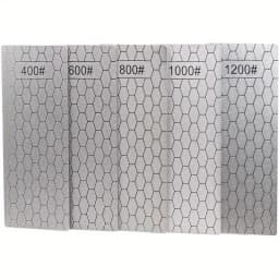 5 Pieces Diamond Sharpening Stone Set, Diamond Lapping Plate Coarse/Medium/Fine Grit Sharpener, 400/600/800/1000/1200 Grit
