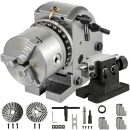 SucceBuy Dividing Head 4-In Indexing Head Milling 100MM Semi-Universal 3 jaw Chuck Dividing Head Set for Precision Rotary Table