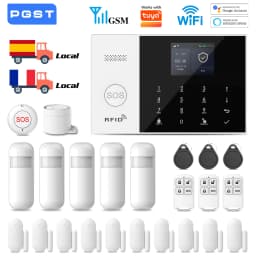 GSM Alarm System Works with Tuya WIFI Smart Secutrity Home Alarm 2G 433MHz Motion Detector Door Sensor Burglar Work Alexa Google