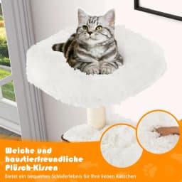 175 cm Wooden Cat Scratching Post, 6-Tier Cat Scratching Post, Large, Cat Playhouse with Cave and 5 Mats, Activity Tree