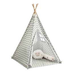 SoBuy OSS03 Tipite Tent Game tent tent for Kids 1 Door and 1 Window Playhouse Kids tent Indian White/Grey