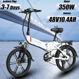Electric Bike 350W Brushless Motor 48V10.4AH Built-in Lithium Battery Folding Ebike 20-inch Tire Aluminum Alloy Electric Bicycle
