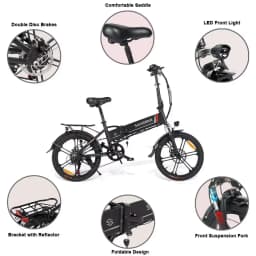 Electric Bike 350W Brushless Motor 48V10.4AH Built-in Lithium Battery Folding Ebike 20-inch Tire Aluminum Alloy Electric Bicycle