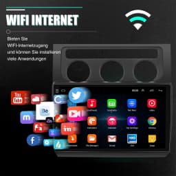 ESSGOO For VW Touran 1T1 1T2 1T3 2003-2010 10.1" Android 14 Wireless Carplay Car stereo radio GPS NAV WIFI SWC BT Mirror link FM