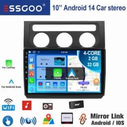 ESSGOO For VW Touran 1T1 1T2 1T3 2003-2010 10.1" Android 14 Wireless Carplay Car stereo radio GPS NAV WIFI SWC BT Mirror link FM